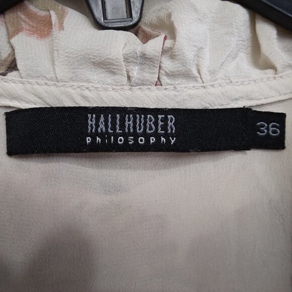 HALLHUBER Philosophy | Floral Silk Ruffle Blouse | Size 36 - Picture 7 of 11